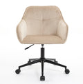 Velvet Office Desk Chair, Modern Home Desk Chair With Wheelsvanity Chairs For Living Room, Bedroom,Study Room Light Camel Foam Polyester Blend