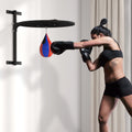 Soozier Adjustable Speed Bag Platform, Wall Mounted Punching Bag With 360 Degree Swivel For Home Fitness Blue Mdf Steel