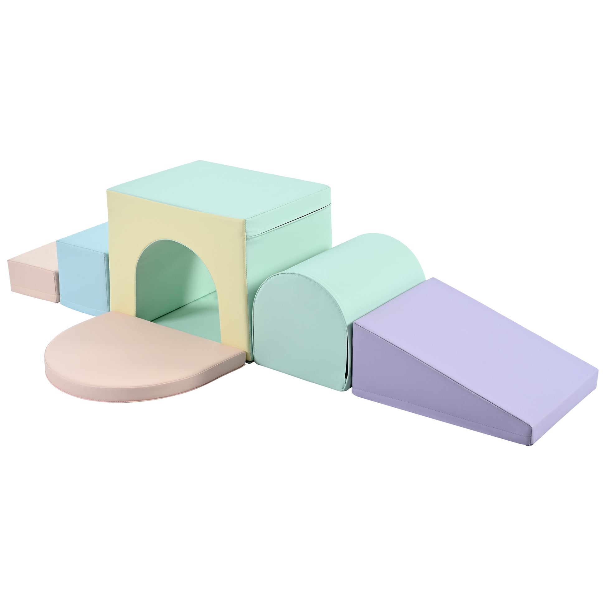 Colorful Soft Climb And Crawl Foam Playset 7 In 1, Soft Play Equipment Climb And Crawl Playground For Toddlers, Kids Crawling And Climbing Indoor Active Play Structure Colorful Under 50 Lbs Cute Foam 1 To 2 Years Pu Indoor