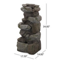 Apache 4 Tier Fountain, Candler Outdoor Fountain, Stone Gray, No Assembly Required Stone Gray Polyresin