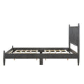 Mid Century Modern Design Full Platform Bed 1Pc Gray Finish Wooden Bedroom Furniture Vertical Slats Headboard, Bed In A Box Box Spring Not Required Full Gray Wood Bedroom Mid Century Modern Slat Beds Wood