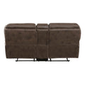 Plush Modern Design Living Room Reclining Loveseat Brown Microfiber Upholstery Solid Wood Frame Furniture 1Pc Brown Microfiber Wood Primary Living Space Modern Plywood,Solid Wood