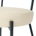 Modern Grey Simple Pu Dining Chair Upholstered Chair Family Bedroom Stool Back Dressing, Black Round Table Set, Bentwood Covered With Ash Veneer Chair Back, Chair Black Metal Legs Set Of 3 Black Mdf