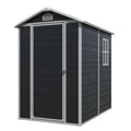 4X6Ft Resin Outdoor Storage Shed Kit Perfect To Store Patio Furniture,Black Black Plastic