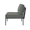 Grey And Black Patio Chair With Metal With Loose Back Yes Grey Black Garden & Outdoor Modern Wood Fabric