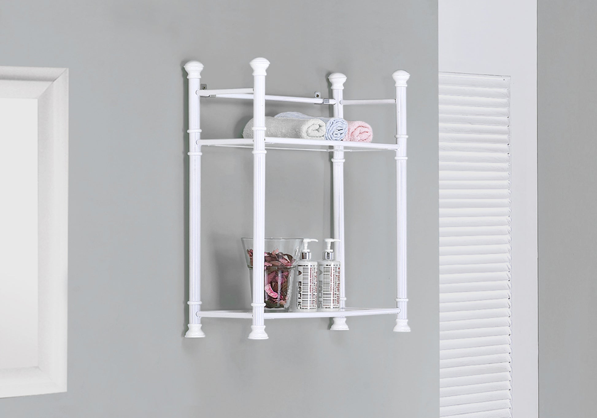 Bathroom Accent, Shelves, Storage, Tempered Glass, White Metal, Contemporary, Modern White Tempered Glass