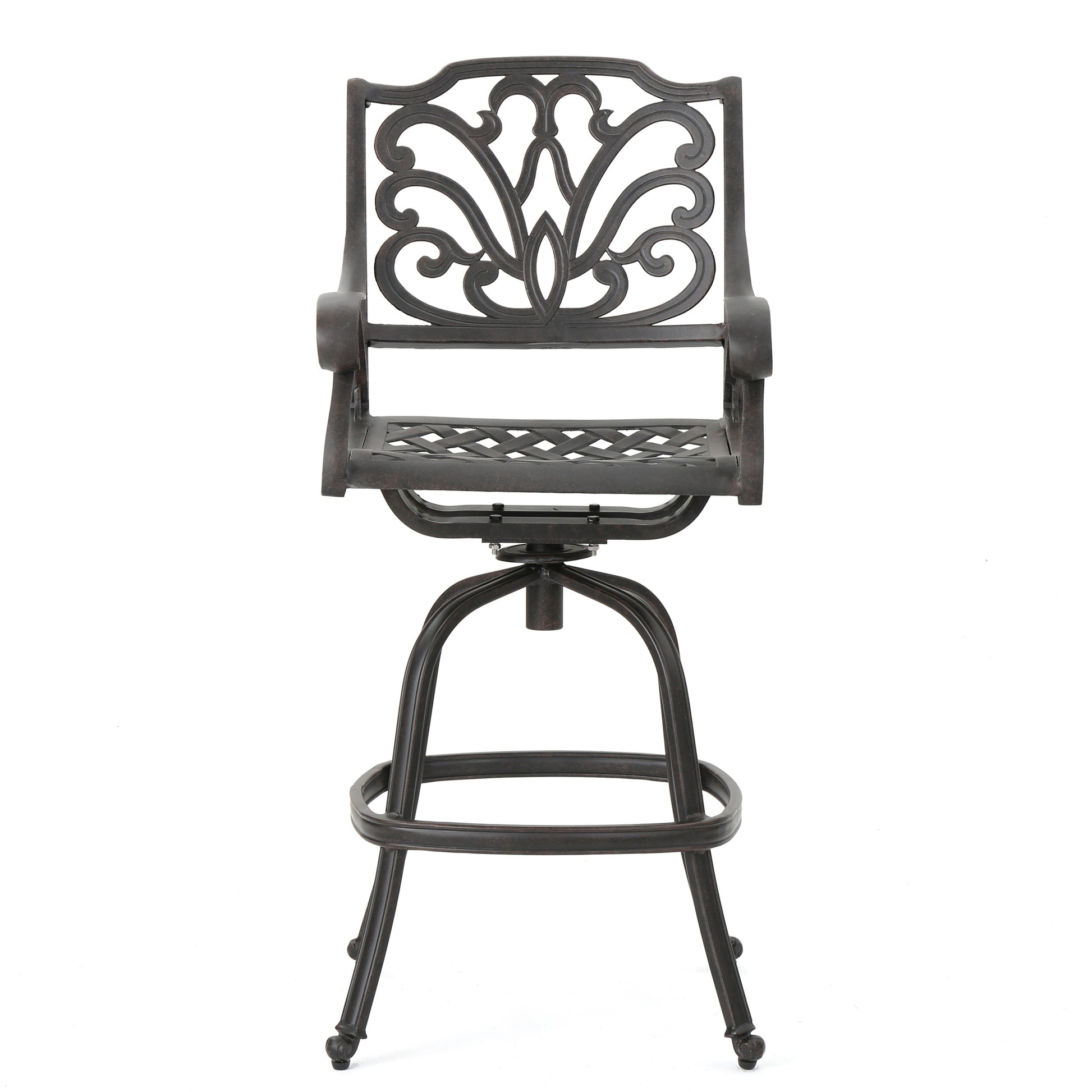 Cast Aluminium Swivel Bar Stool Copper Aluminium