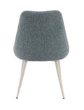 Laela Light Blue Boucle & Bone White Table Side Chair Light Blue Synthetic Wood