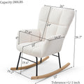 Rocking Chair Teddy Upholstered Glider Rocker Rocking Accent Chair Padded Seat With High Backrest Armchair Comfy Side Chair For Living Room Bedroom Offices Beige Beige Polyester