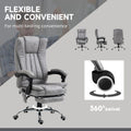 Vinsetto Massage Office Chair, High Back Reclining Desk Chair, Gray Gray Polyester