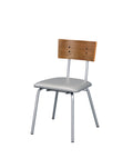 Grey And Oak Side Chair With Padded Seat Set Of 2 Solid Grey Silver Dining Room Side Chair Solid Back Set Of 2 Wood Metal