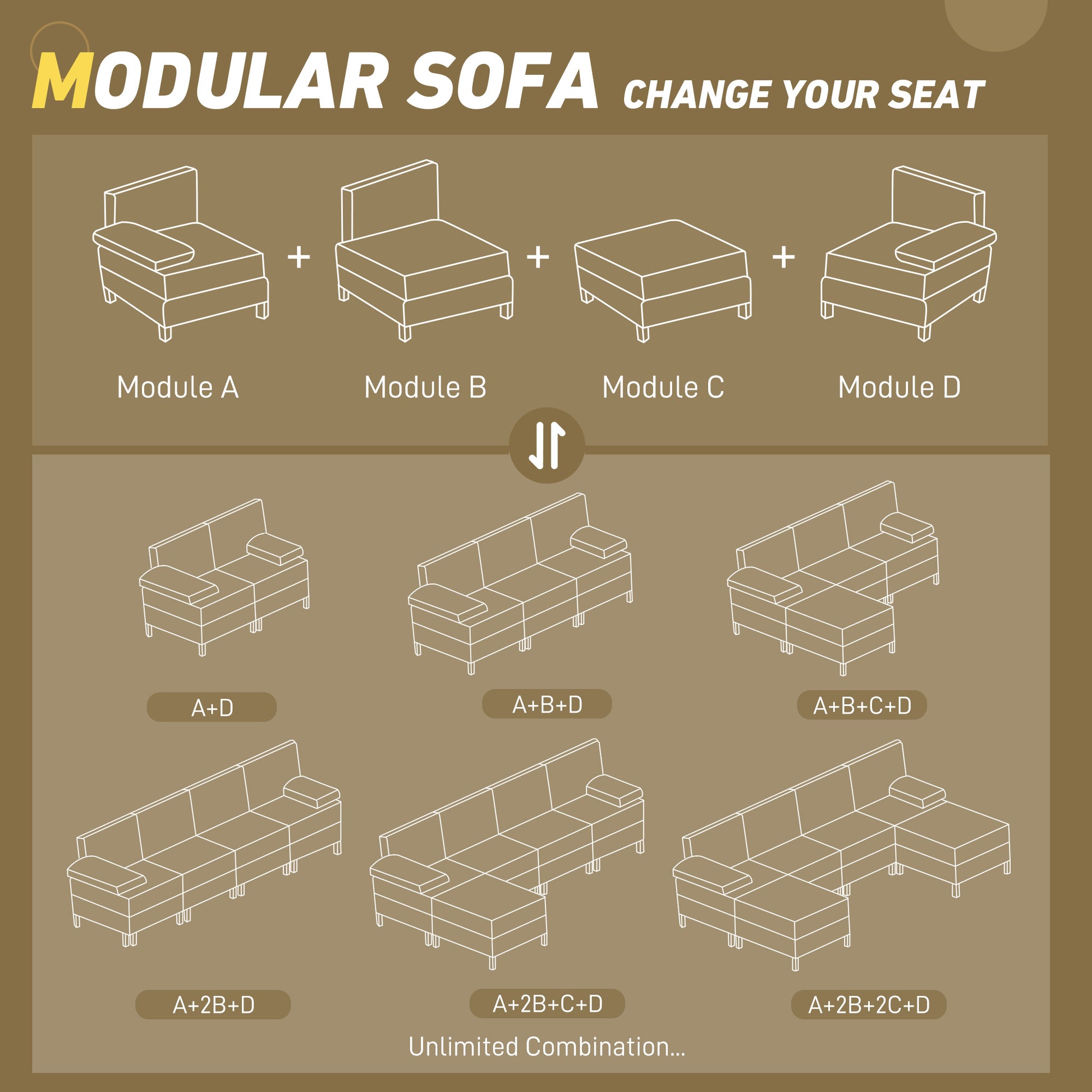 Homcom Module For Modular Sectional Sofa, Left Facing Armchair With Wood Legs And Pocket Spring For Living Room, Bedroom, Cream White Cream White Polyester 1 Seat
