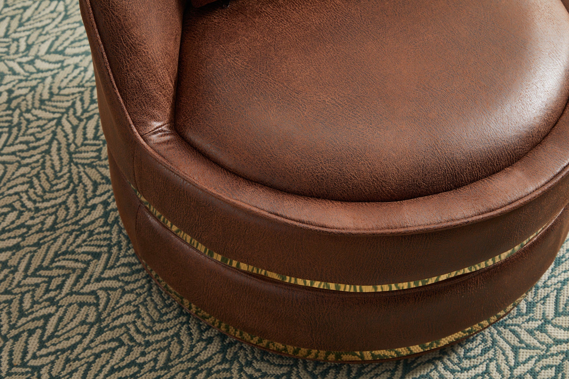 Swivel Chair, 360 Swivel Accent Chair, Barrel Chair For Living Room Bedroom Brown Fabric
