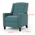 Classic Teal Fabric Push Back Chair Teal Fabric