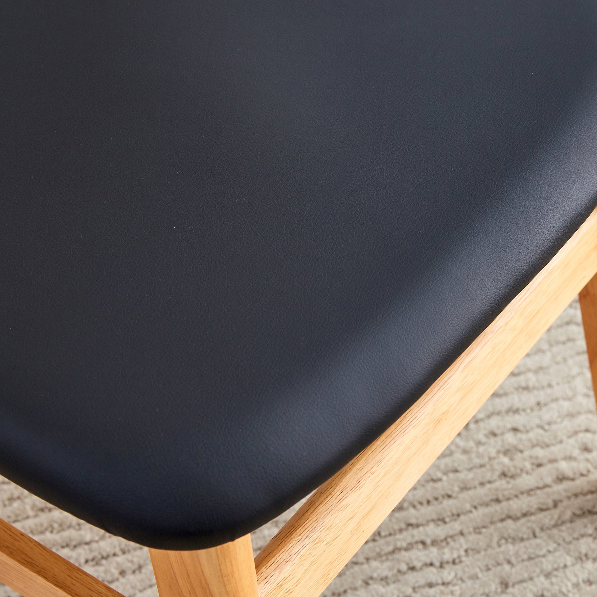 Wood Colored Mdf Desktop With Rubber Wooden Legs, Foldable Computer Desk, Foldable Office Desk, Solid Wood Dining Chair With Small Curved Back And Pu Cushion, Zd 1545 Dx 2361 Wood Seats 4 Wood