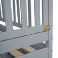 Full Size Wood Daybed With Fence Guardrails And 2 Drawers, Split Into Independent Floor Bed & Daybed, Gray Old Sku :Lp000882Aae Full Gray Solid Wood Mdf