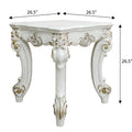 Antique Pearl Square End Table White Primary Living Space Poplar Rectangular Wood