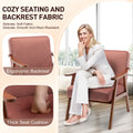 Mid Century Modern Chair, Living Room Chair With Solid Wood Frame, Accent Chair Extra Thick Backrest, Wingback Chair For Bedroom, Reading Room, Living Room, Lounge Chair Indoor Pink Primary Living Space Mid Century Modern Foam Velvet