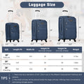 Softside Luggage Expandable 3 Piece Set Suitcase With Duffel Bag Upright Spinner Softshell Lightweight Luggage Travel Set Dark Blue Polyester