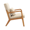 Coolmore Modern Accent Chair, Solid Wood Padding Lounge Armchairs With One Pillow For Living Room, Bedroom, Guest Room Khaki Pu Khaki Brown Primary Living Space Modern Rubberwood Foam Pu Leather