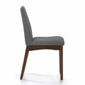 Dining Chair Set Of 2 Dark Grey Fabric