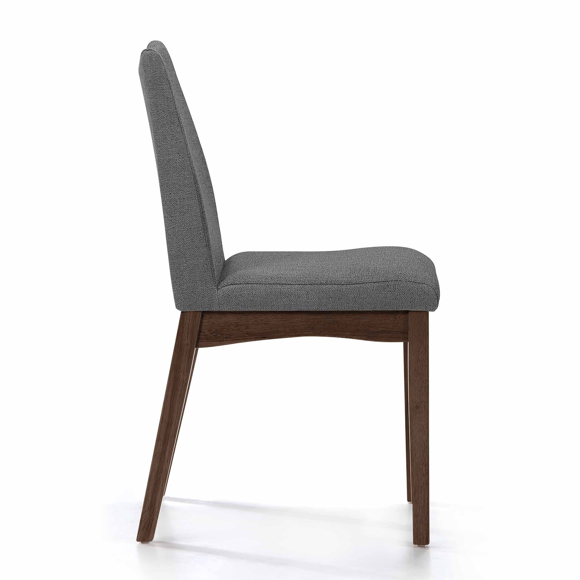 Dining Chair Set Of 2 Dark Grey Fabric