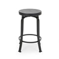 Counter Stool2Pcs Set Black Wood Metal