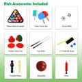 5 In 1 Multi Game Table Billiards, Push Hockey, Foosball, Ping Pong, And Basketball Black Blue Black Mdf Steel