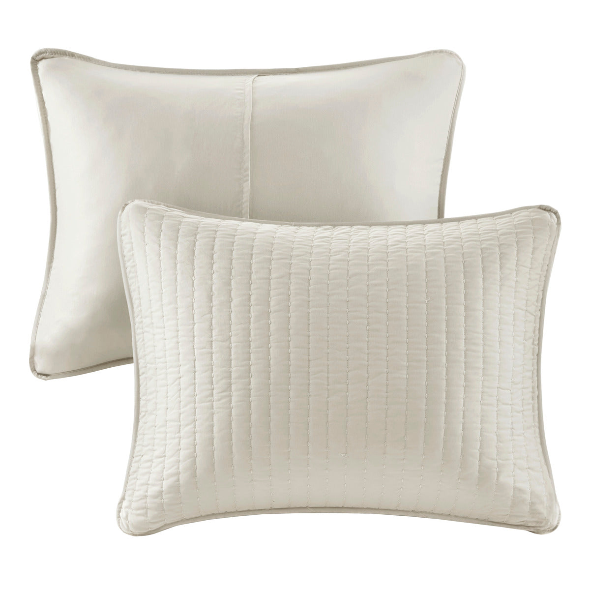 3 Piece Quilt Set Cream Full Queen Full Cream Cotton