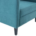 Living Room Chairs, Accent Armchair With Lumbar Pillow, Elegant Bedroom Reading Chair, Mid Century Design, Upholstered Sofa Chair, Teal Teal Primary Living Space Mid Century Modern,Modern Birch