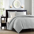 Reversible Quilt Set Grey King Cal King King Grey Cotton