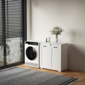 Laundry Cabinet ,With 2 Removable Liner Bags White Particle Board Mdf