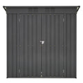 6 X 4 Ft Outdoor Storage Shed, All Weather Tool Shed For Garden, Backyard, Lawn, Black Black Metal