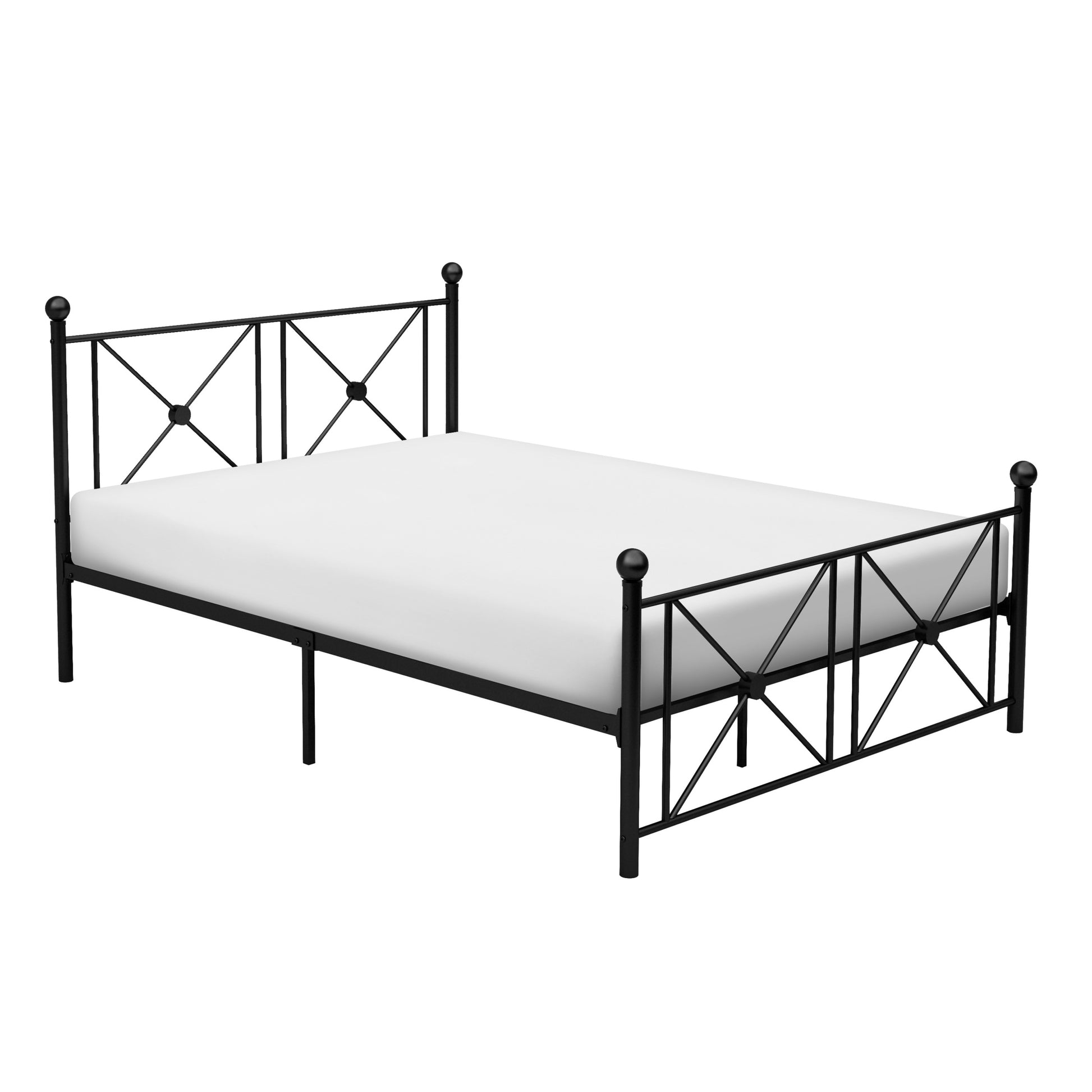 Black Finish Metal Frame 1Pc Full Platform Bed Modern Traditional Bedroom Furniture Box Spring Not Required Full Black Metal Bedroom Metal