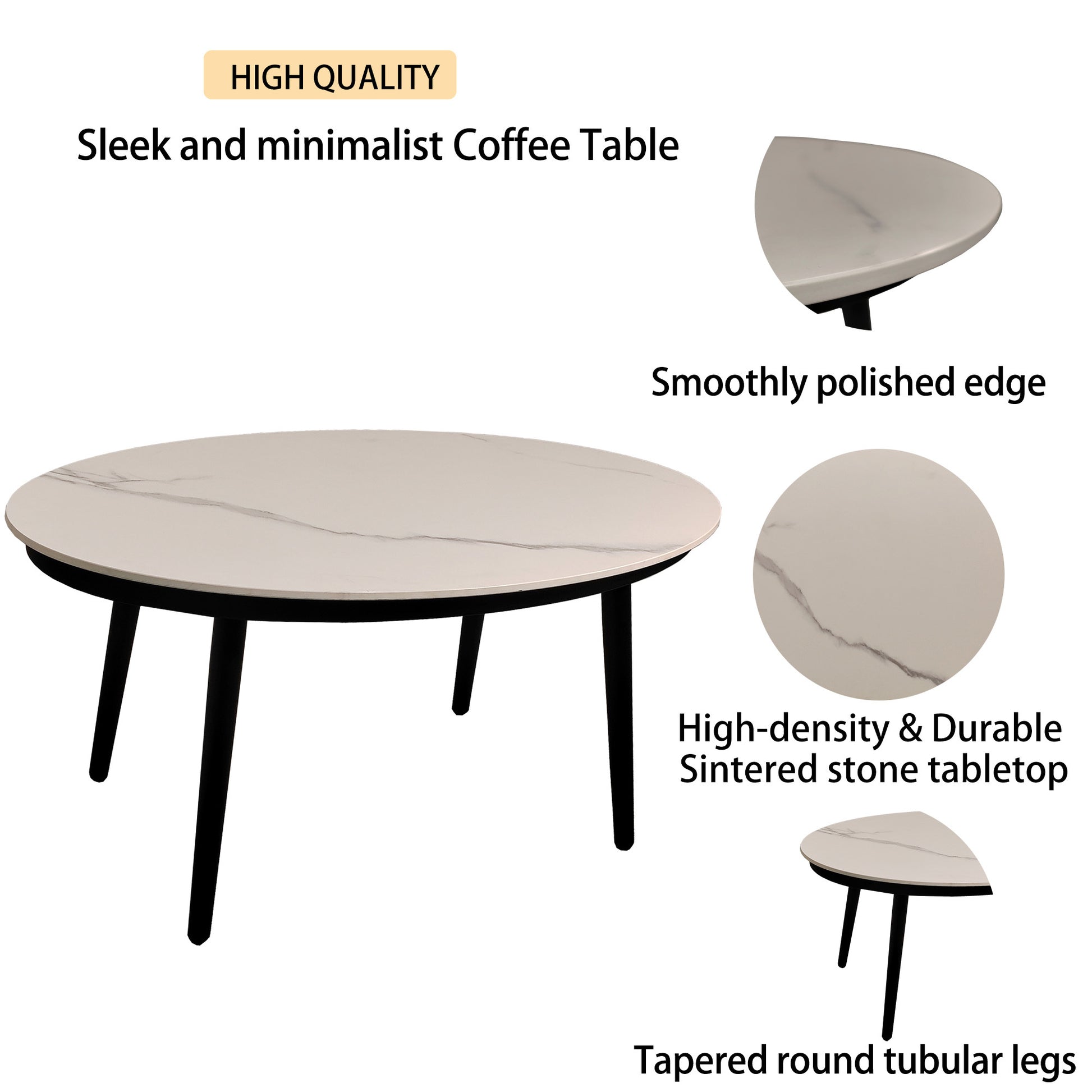 2Pc Outdoor Aluminum Patio Furniture, Modern Loveseat Sofa Conversation Chat Set, Sunbrella Cushions And Oval Coffee Table With White Carrara Marble Look Sintered Stone Top, Ember Black Yes Deep Seating Ember Black Rust Resistant Frame Fade Resistant