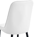 Table And Chair Set.A Morden Table With White Imitation Marble Patterned Stone Burning Tabletop With Golden Metal Legs.Paried With 4 Chairs With Pu Leather Backrest And Black Metal Legs. Black,White Gold Seats 4 Metal,Sintered Stone