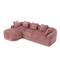 Coolmore Boucle Sofa 3 Seater For Living Room Oversized Comfy Sofa L Shape Sofa Couch With Chaise Home Furniture Sleeper Sectional Sofa For Apartment, Office Left Hand Facing Pink Pink Primary Living Space Foam Boucle 3 Seat