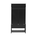Hall Tree With 6 Hooks And Hinged Lid, Coat Hanger, Entryway Bench, Storage Bench, 3 In 1 Design, 69Inch, For Entrance, Hallway Black Mdf