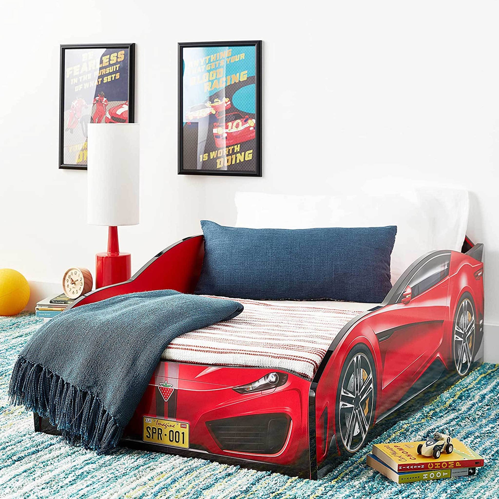 Speedy Toddler Race Car Bed, Red Red Particle Board