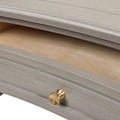 Dauphin Gold Accent 5 Drawer Wood Executive Desk, Grey Cashmere Wood Gray Solid Wood Mdf Wood