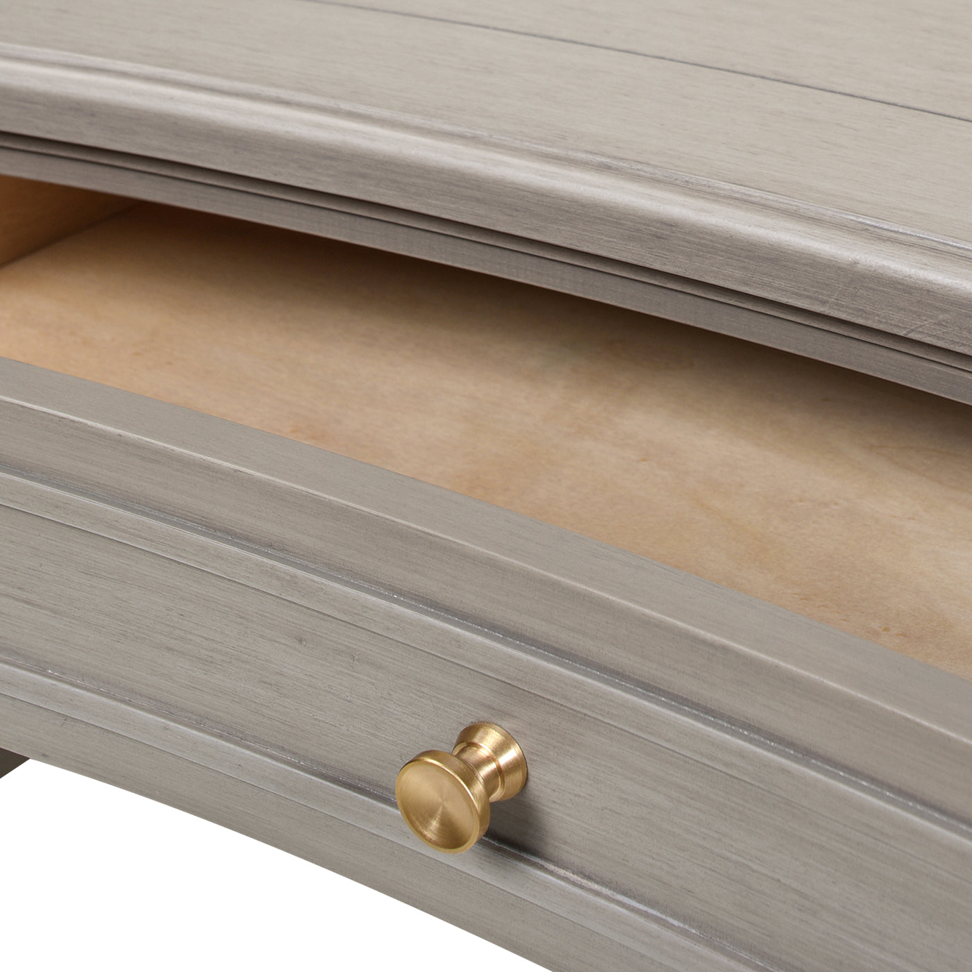 Dauphin Gold Accent 5 Drawer Wood Executive Desk, Grey Cashmere Wood Gray Solid Wood Mdf Wood