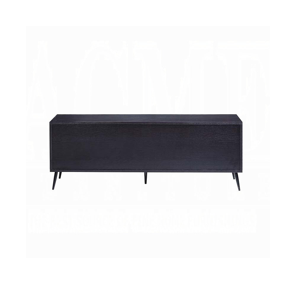 Black Tv Stand With Metal Leg Black Primary Living Space 60 Inches 60 69 Inches Modern Wood Metal