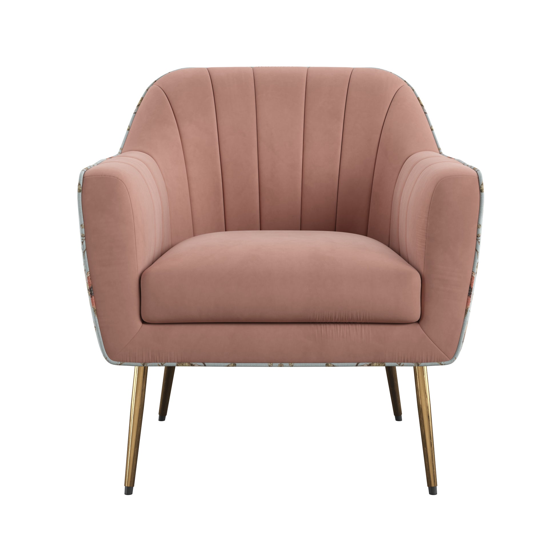 Rose Pink Accent Chair Pink Foam Solid Wood