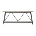 70.9 Inch Extra Long Sofa Table, Console Behind Sofa, Entryway Table With 2 Tier Storage Shelves For Hallways, Living Rooms,Foyers,Entryways,Banquet Rooms,Rustic Gray And Black, 70.9 L X 11.8