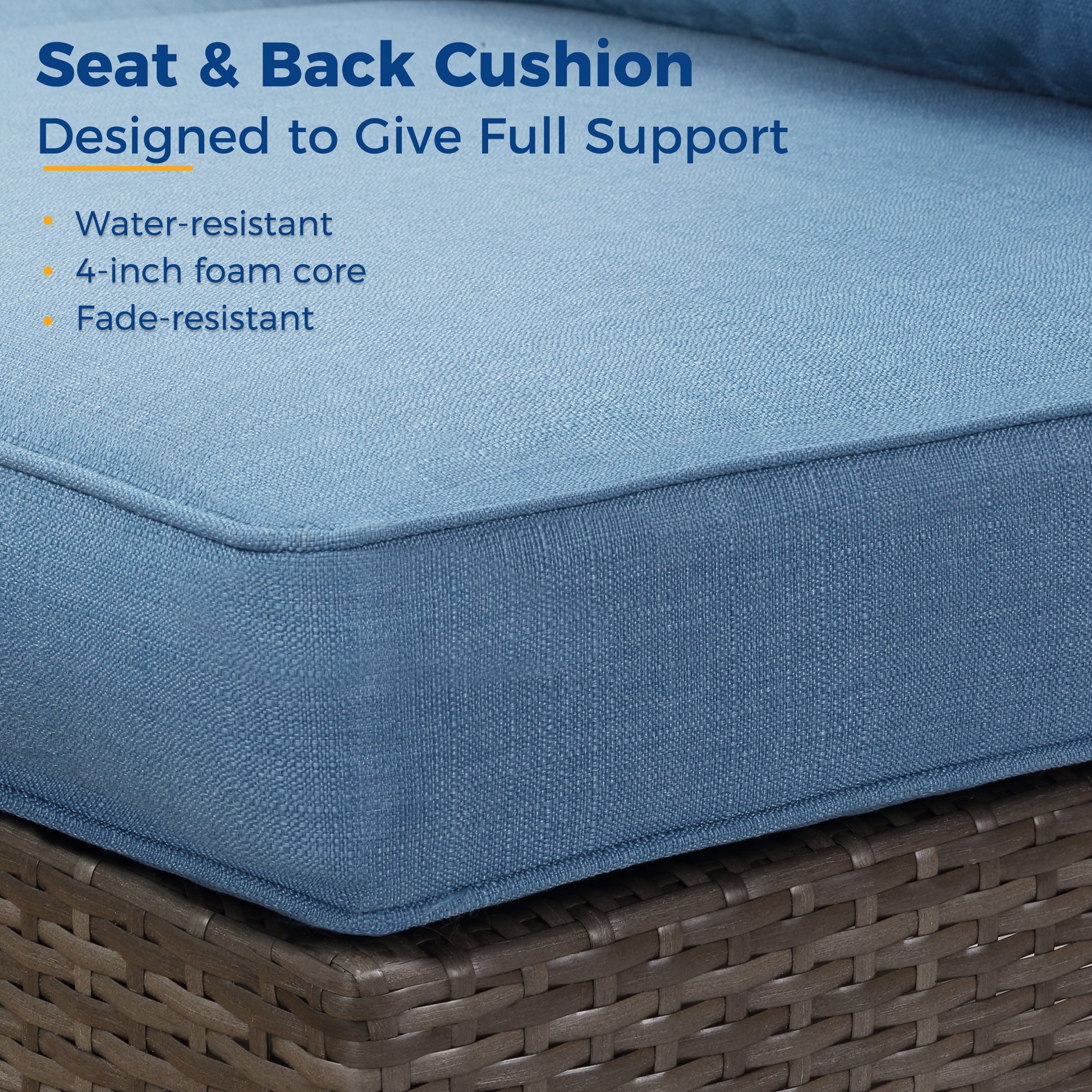 2 Piece Outdoor Patio Armless Sofa Pe Rattan Water Resistance Blue Blue Pe Rattan Iron