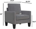 1Pc Mid Century Modern Upholstered Living Room Arm Chair Gray Microfiber Wood Fabric Gray Primary Living Space Contemporary,Mid Century Modern,Modern Foam Wood