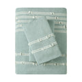 3 Piece Cotton Jacquard Duvet Cover Set King Blue Cotton