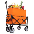 Minimeetall Strap Collapsible Foldable Wagon Cart Beach Wagon Heavy Duty Utility Cart Utility Wagon Grocery Cart For For Camping Shopping Sports Gardeing Fishing Supports 225Lbs Orange Orange Steel