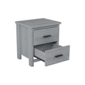 4 Pieces Bedroom Sets Queen Size Vintage Wooden Bed Frame With 2 Nightstands And 1 Dresser,Light Gray Box Spring Not Required Queen Light Gray 4 Piece Set American Traditional Solid Wood Mdf