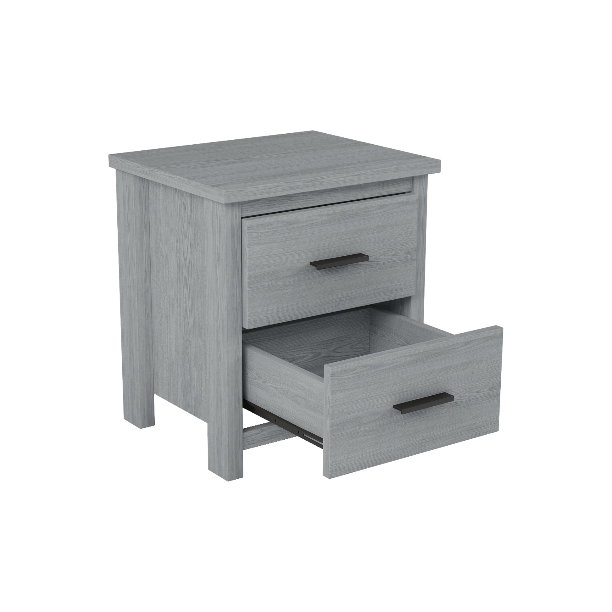 4 Pieces Bedroom Sets Queen Size Vintage Wooden Bed Frame With 2 Nightstands And 1 Dresser,Light Gray Box Spring Not Required Queen Light Gray 4 Piece Set American Traditional Solid Wood Mdf